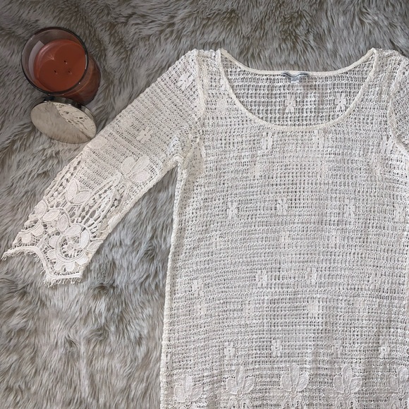 🦋AEO Cream Knit Lace Dress - Picture 3 of 5